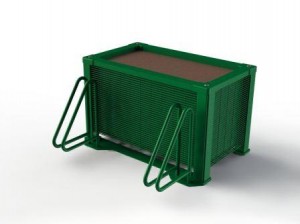 Bacs à plantes avec support ratelier deux vélos