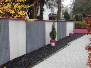 Mur gabion réalisé à Mulhouse