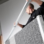 Mur gabion posé par une personne